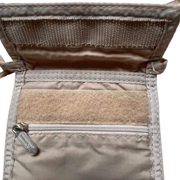 LeSportSac VTG Small Passport Phone Money Holder Crossbody Bag Beige Unisex GORP - Picture 4 of 10
